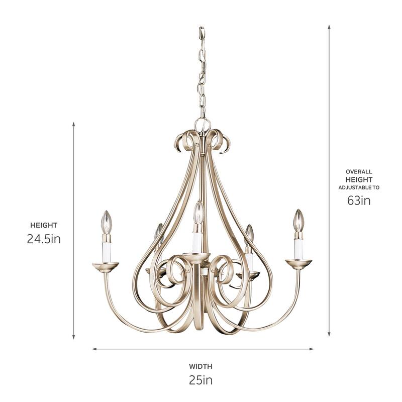 Kichler Lighting Dover 5-light Brushed Nickel Chandelier - Brushed Nickel