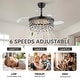 preview thumbnail 18 of 43, Kviflon 48'' Crystal Ceiling Fan with Lights and Remote 6 Speed, 3 Light Change Retractable Blades Chandelier Ceiling Fan