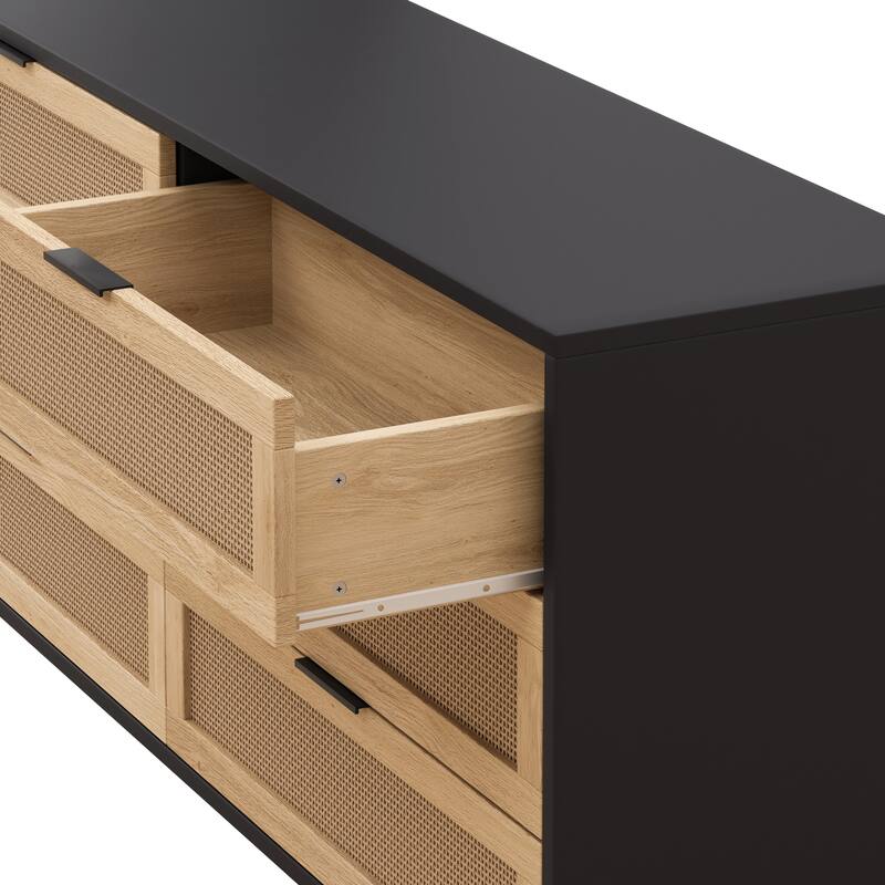 6-Drawers Rattan Storage Cabinet Rattan Drawer