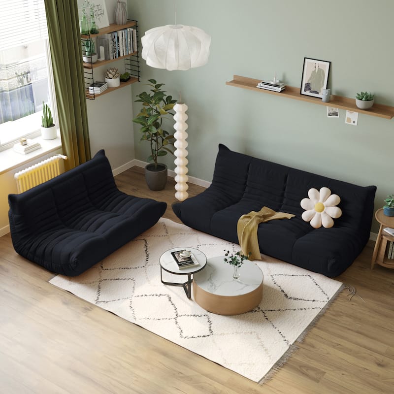 Lazy Floor Sofa Couch Modern Teddy Fabric Sofa Living Room Sofa Bean Bag Chair