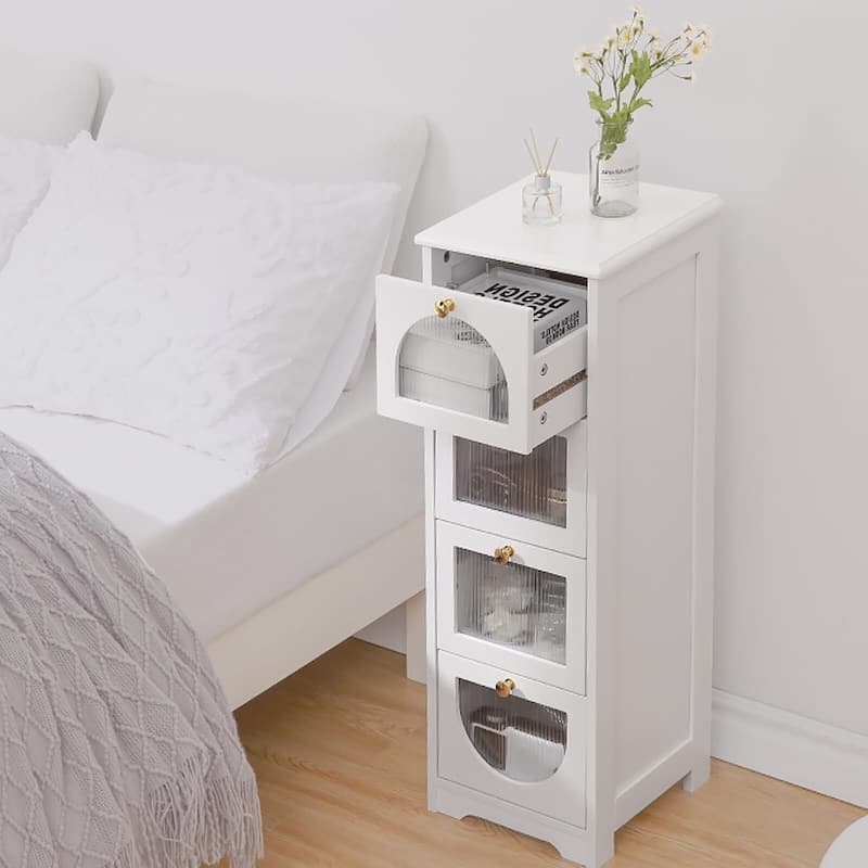 Bathroom Floor Cabinet, Freestanding Small Bathroom Storage Cabinet with 4 Drawers