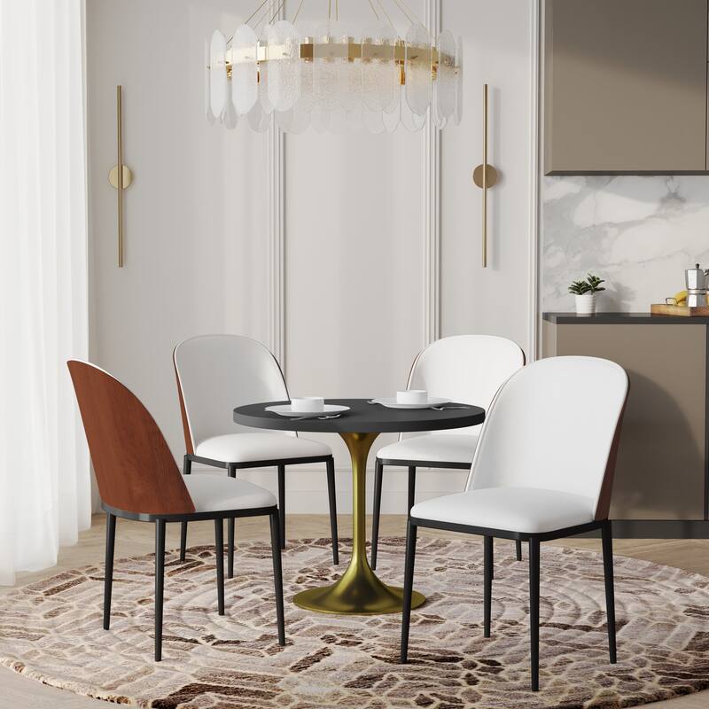 Verve 5-Piece Dining Set 36-Inch Round MDF Tabletop Dining Table and 4 Side Chairs