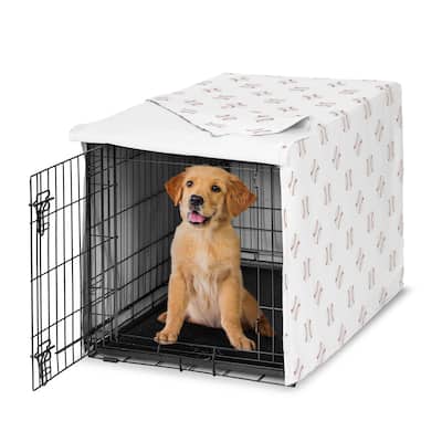 Sweet Jojo Designs Red White Baseball Sports Collection Dog Crate Kennel Cover 36in. - Americana Sport