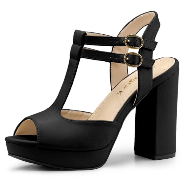 peep toe block heel sandals