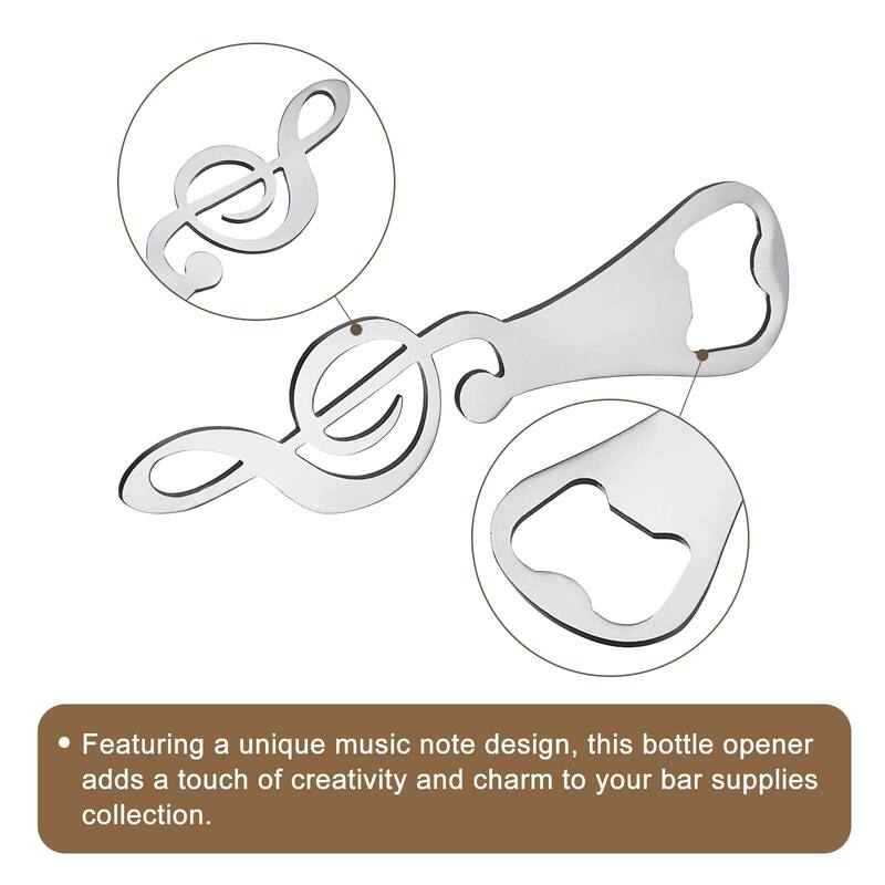 Bottle Opener, 2pcs Metal Flat Beer Bottle Opener, Music Note Openers