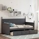 preview thumbnail 1 of 16, Twin Size Stable and Classic Bed Frame Daybed with Three Drawers, No Box Spring Needed,Underbed Storage Grey
