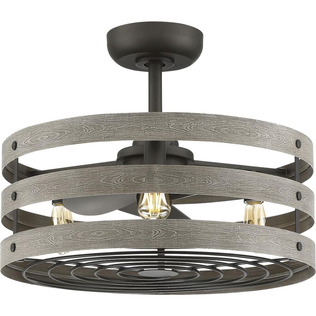 Gulliver 23" 3-blade fandelier with LED lights - 14.180" x 26.580" x 27.000"