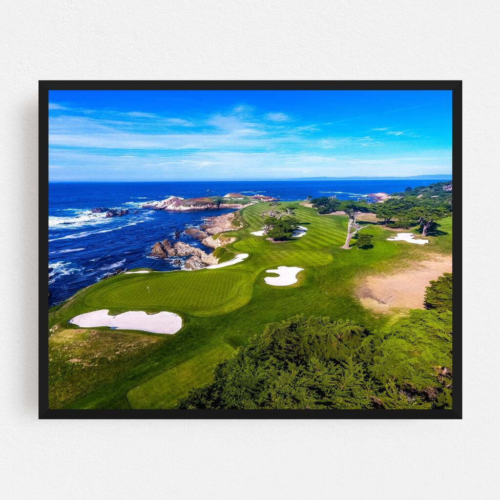 Pebble Beach California Beach Golf Framed Wall Art Print