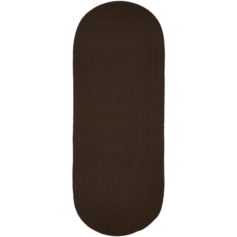 Rhody Rug Madeira Indoor/ Outdoor Braided Rounded Area Rug - Brown - 2' x 6' Runner
