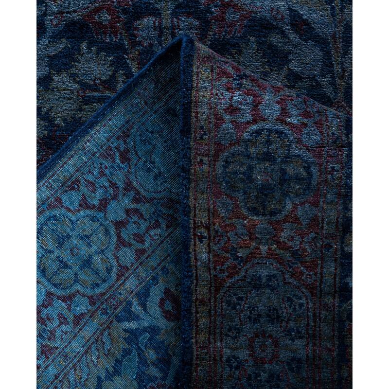 Overdyed One-of-a-Kind Hand-Knotted Runner Rug - Navy - 2' 8" x 15' 8"