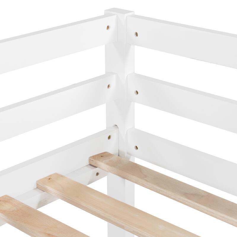 Loft Bed with Slide, Multifunctional Design, Twin