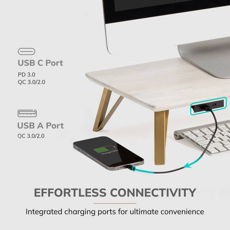 Jani Wood Monitor Stand Riser Desk - Ergonomic Design Stand, Desktop Organizer Table for Home, Office Workspace, Gaming Desk