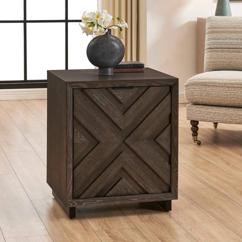 Uttermost Barrett Dark Charcoal Oak Cabinet - 22.00" W x 26.00" H x 20.00" D