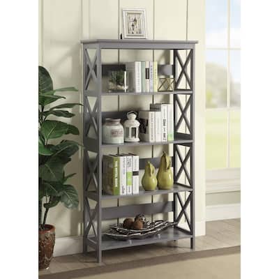 5-Tier Bookcase with Open Shelves in a Clean Modern Design for Books, Décor, and Storage - 43