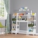 preview thumbnail 3 of 7, RiverRidge Kids Art Table Desk with Ladder Shelf and Open Storage Shelf for Playroom - White