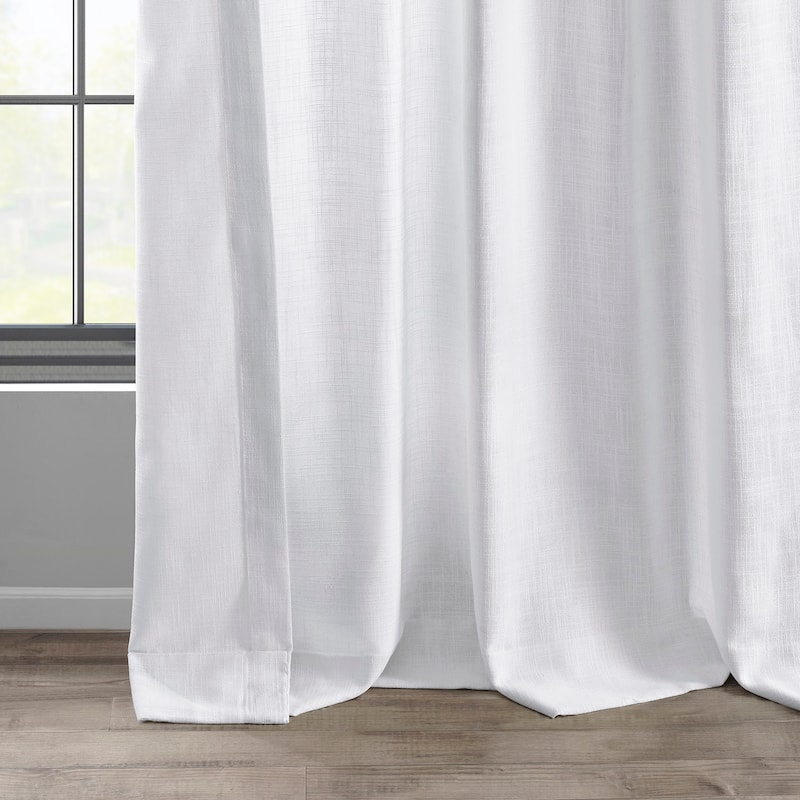 Exclusive Fabrics Heavy Faux Linen Light Filtering Curtains For Bedroom, Living Room (1 Panel)
