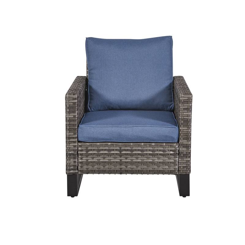 Gymojoy 2-Piece Wicker Outdoor Seating Rattan Chair with Cushion
