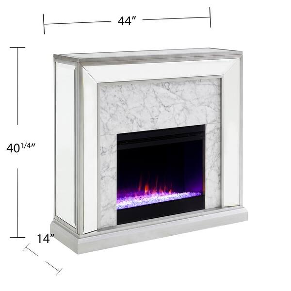 Shop Silver Orchid Tranton Glam Mirror Fireplace With Color
