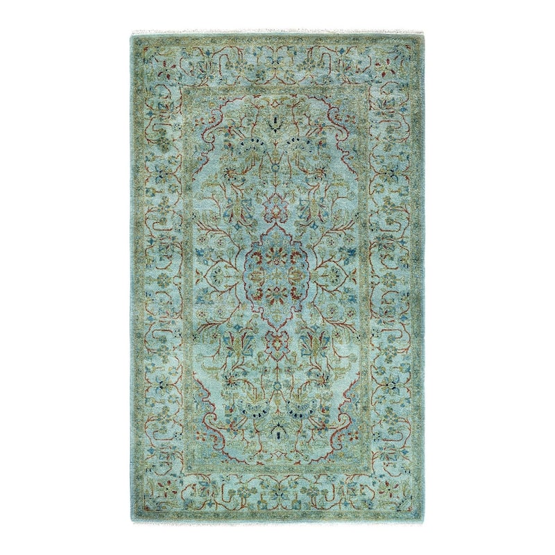 Contemporary Overdyed Wool Hand Knotted Area Rug - 3' 4" x 5' 6"