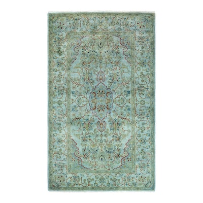 Contemporary Overdyed Wool Hand Knotted Area Rug - 3' 4" x 5' 6"