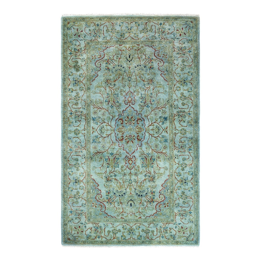 Contemporary Overdyed Wool Hand Knotted Area Rug - 3' 4" x 5' 6"