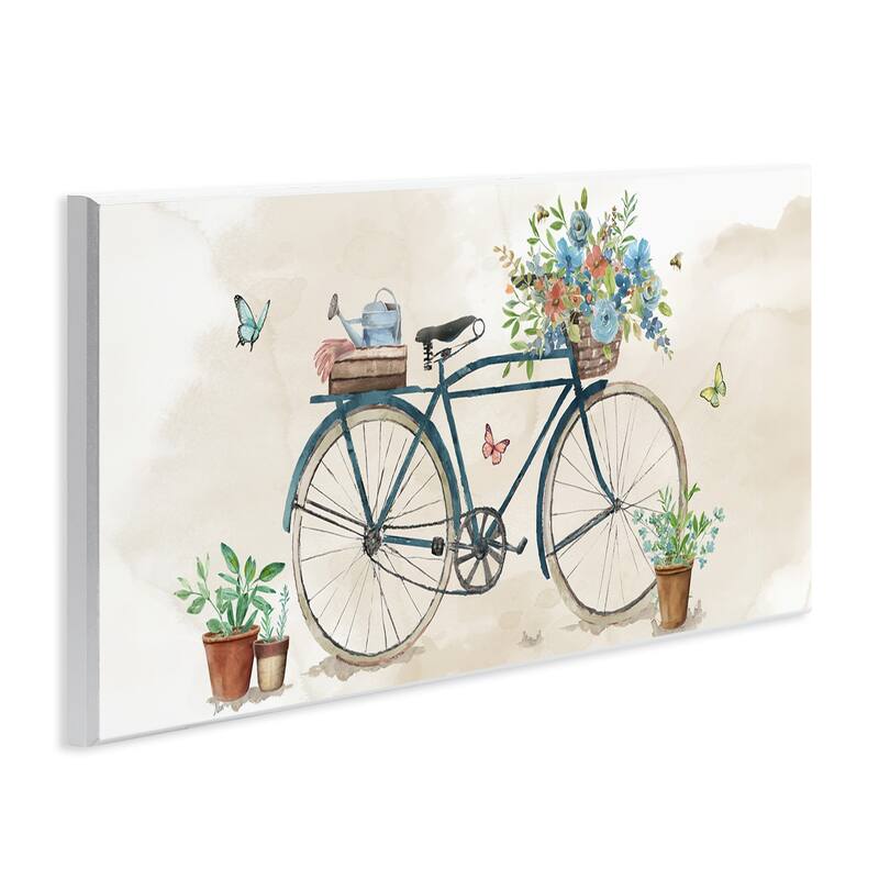 Stupell Garden Bicycle & Florals Wall Plaque Art Design By Nan