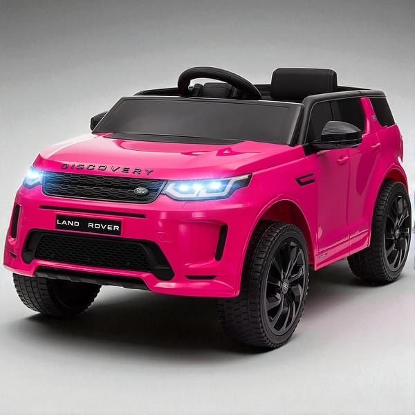 slide 2 of 21, 12V Land Rover Discovery Sport Kids Ride-On Car with Remote Control, LED Lights, Music, 3 Speeds for 3-6 Years Pink