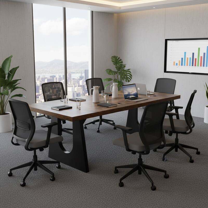 Wood Conference Table Oka Rectangular Office Meeting Room Desk