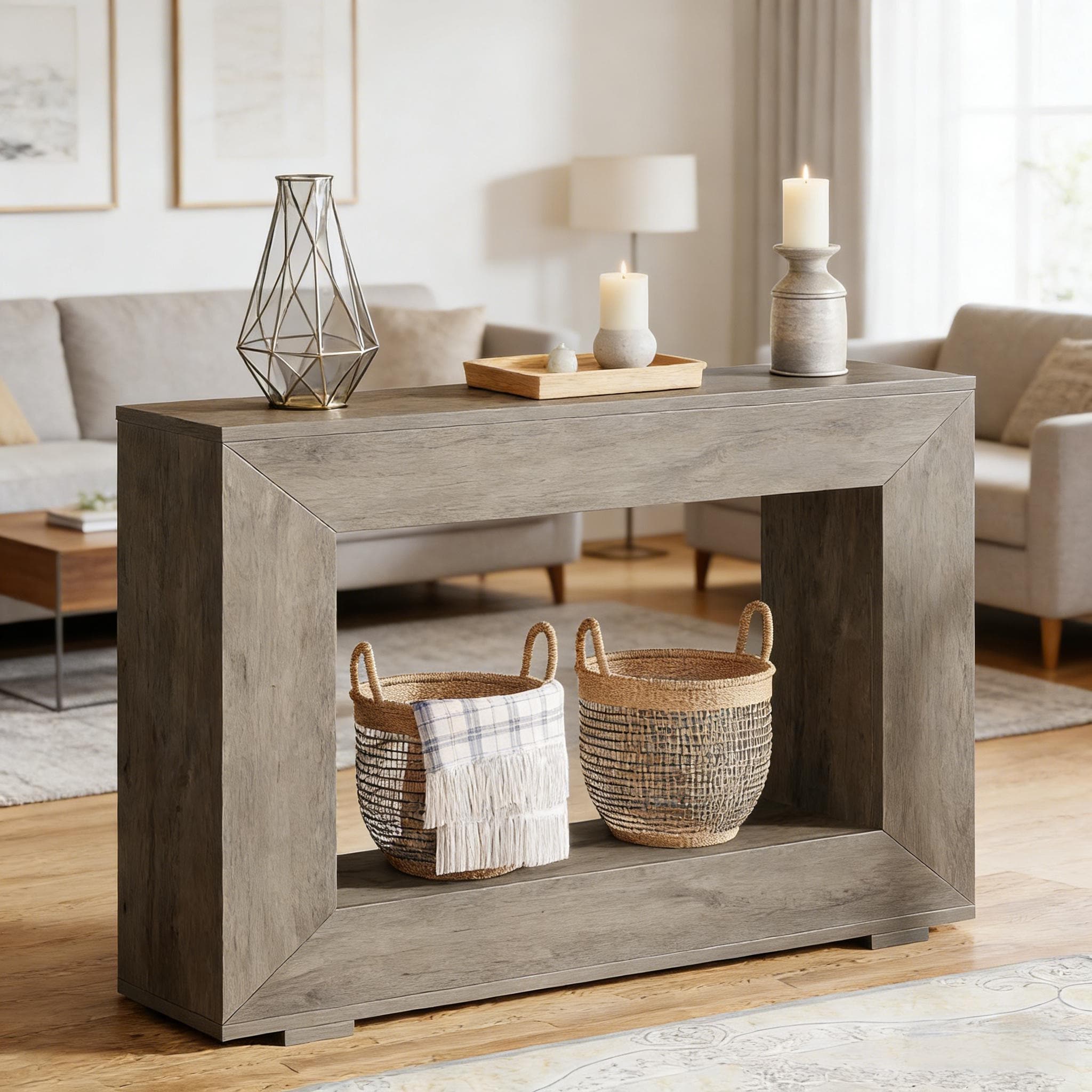 Entryway Sofa Table With Wood Side And Console Table Design For Functional Living Room