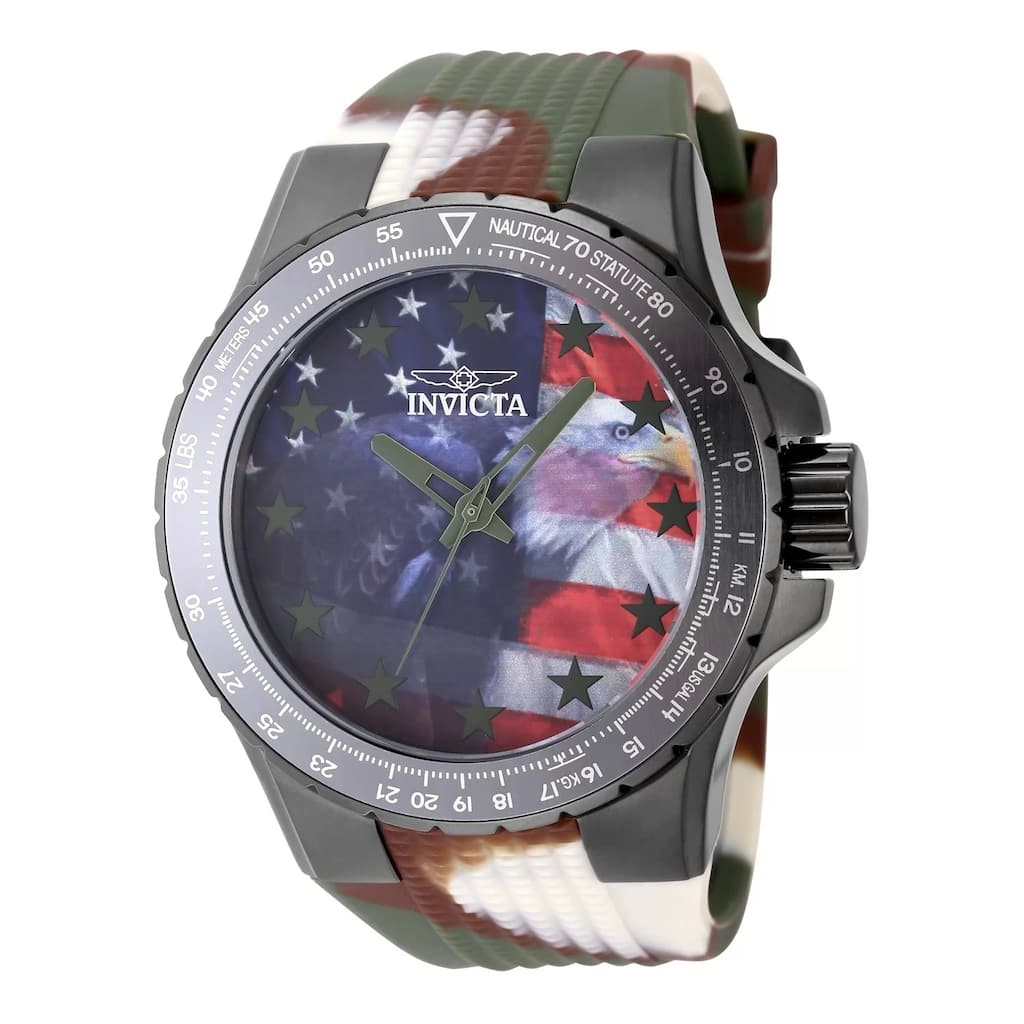Invicta Men's 48956 Aviator Quartz 3 Hand Red, White, Blue Dial Watch