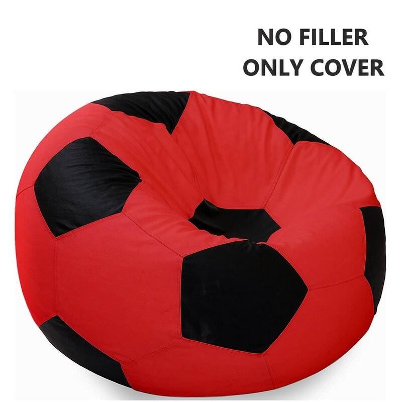 Leatherette Bean Bag Cover Without Filler, Ideal for Children and Teenagers by Ample Decor