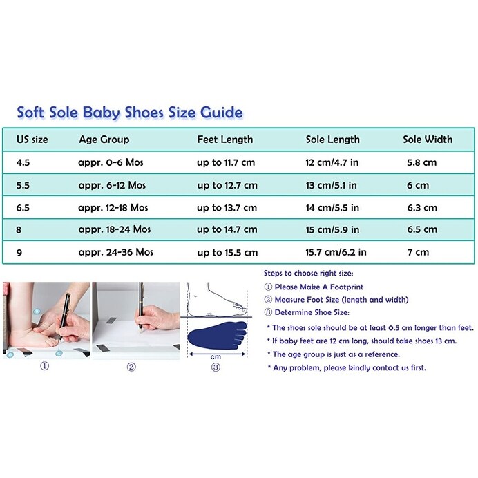 12 cm infant shoe size