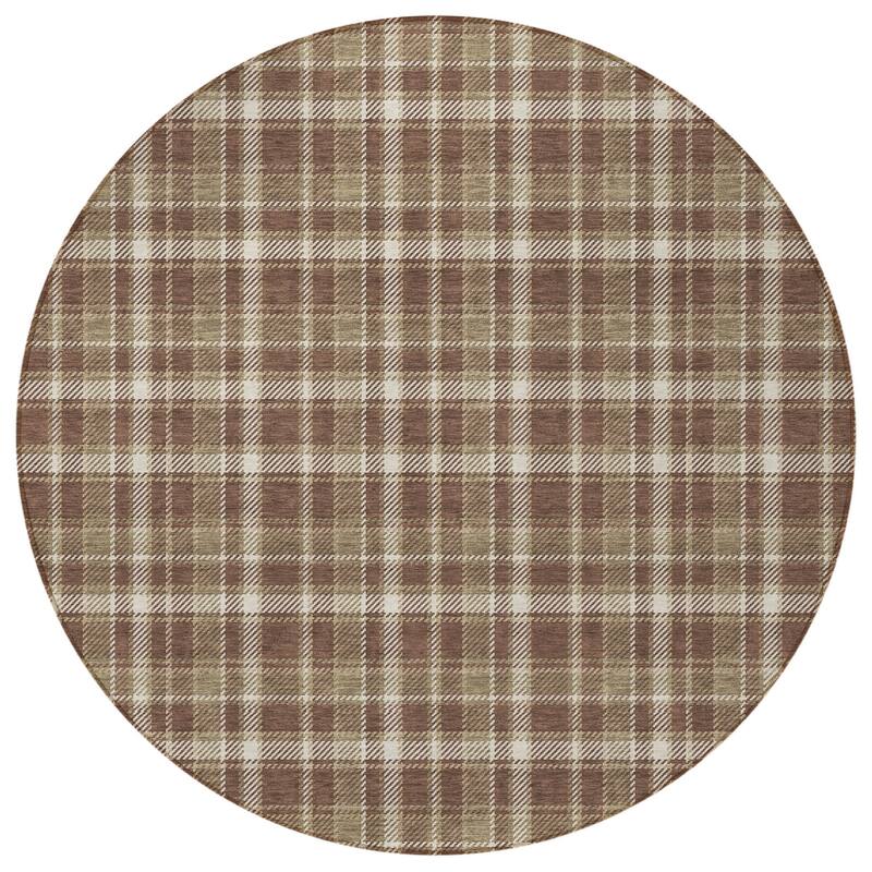 Alfiz Plaid Weather Resistant Blended Style Runner Outdoor Rug