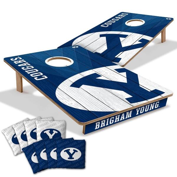 slide 2 of 7, BYU Cougars NCAA Tailgate Cornhole Board Set Include Carrying Case