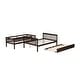 preview thumbnail 10 of 10, Detachable Rubber Wood Twin Over Full Bunk Bed with Trundle,Convertible Ladder and Guardrail