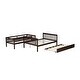 preview thumbnail 18 of 25, Luxury Twin Over Full Rubber Wood Bunk Bed with Trundle, Convertible Ladder and Guardrail, Detachable, Convertible Bed