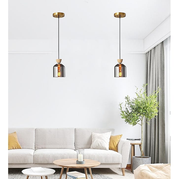 3 Pack bulbs light chrome shade of lights glass pendant light