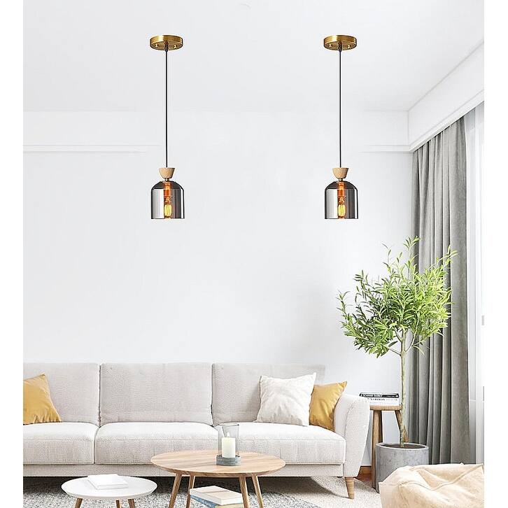 3 Pack bulbs light chrome shade of lights glass pendant light