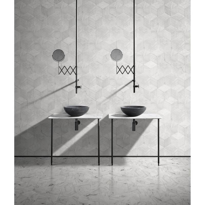 Roomfitters Marble Bathroom Vessel Sink, Natural Stone Countertop Wash Basin, Round Matte Vanity Bowl, Above Counter, Dark Grey