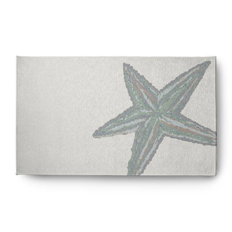 Large Starfish Nautical Indoor/Outdoor Rug - Pretty Grey - 3' x 5'