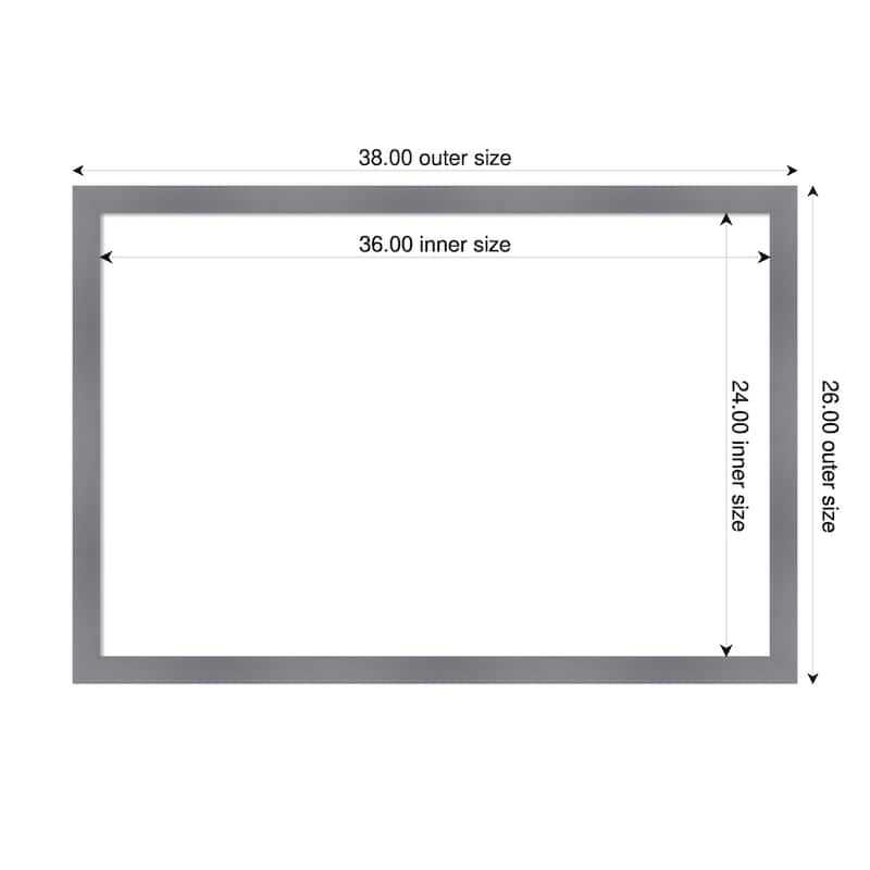 Amanti Art Edwin Grey Framed Dry Erase Magnetic Board - 38 x 26 in