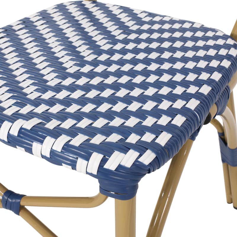 Picardy Outdoor Aluminum and Wicker Outdoor French Cafe Set by Christopher Knight Home