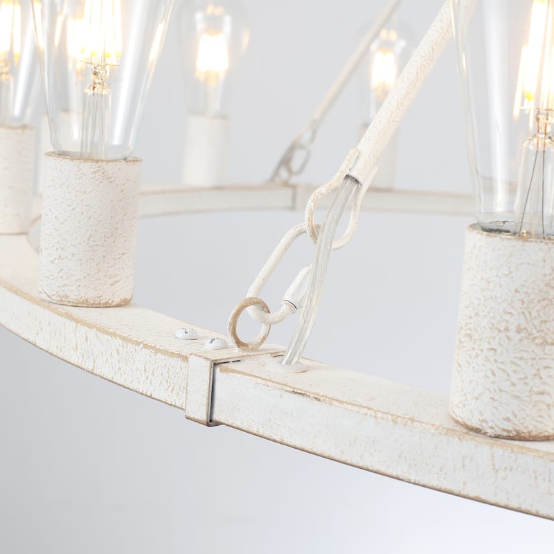 16-Light Farmhouse Chandelier , 47.24 In Wagon Wheel Chandelier for Dining Room Living Room Bedroom Kitchen