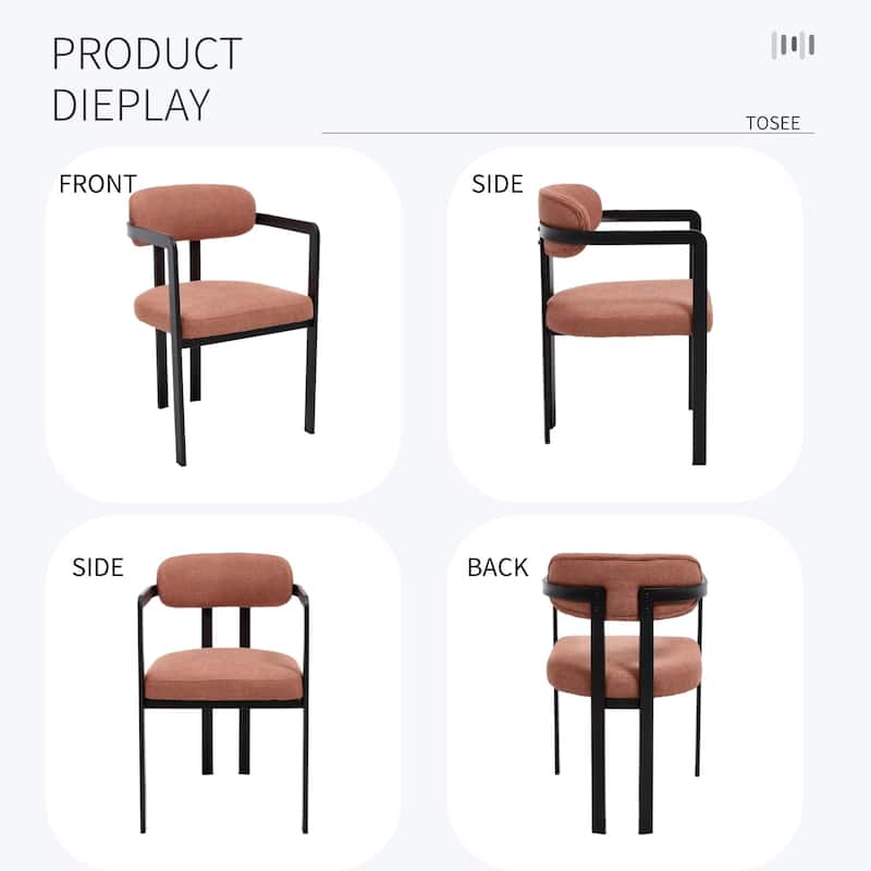 Upholstery Dining Chairs Set of 2 - Orange