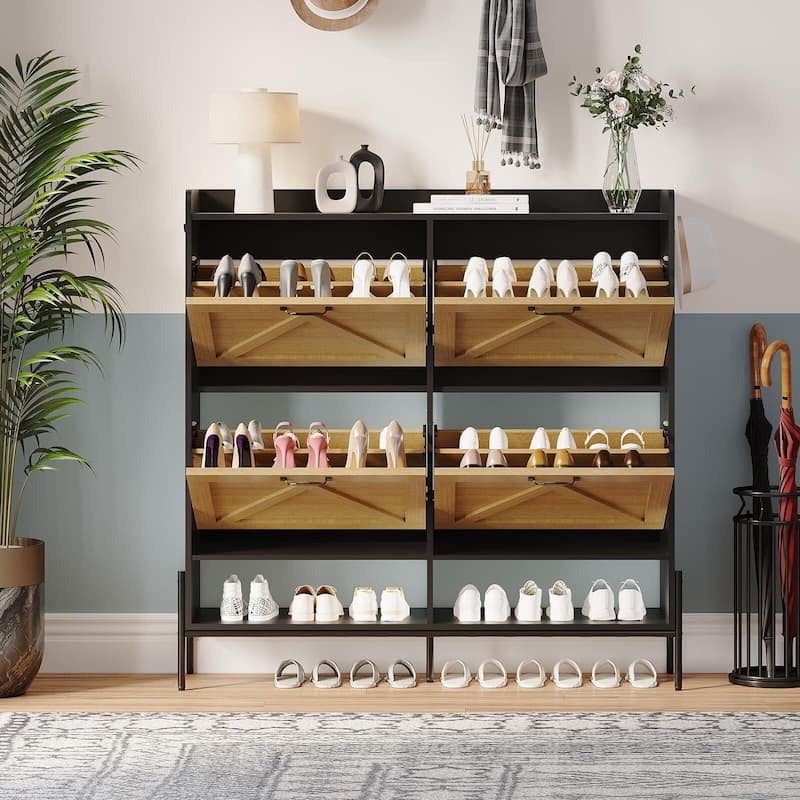 Shoe Cabinet with 4 Flip Drawer - 4 Flip Drawers