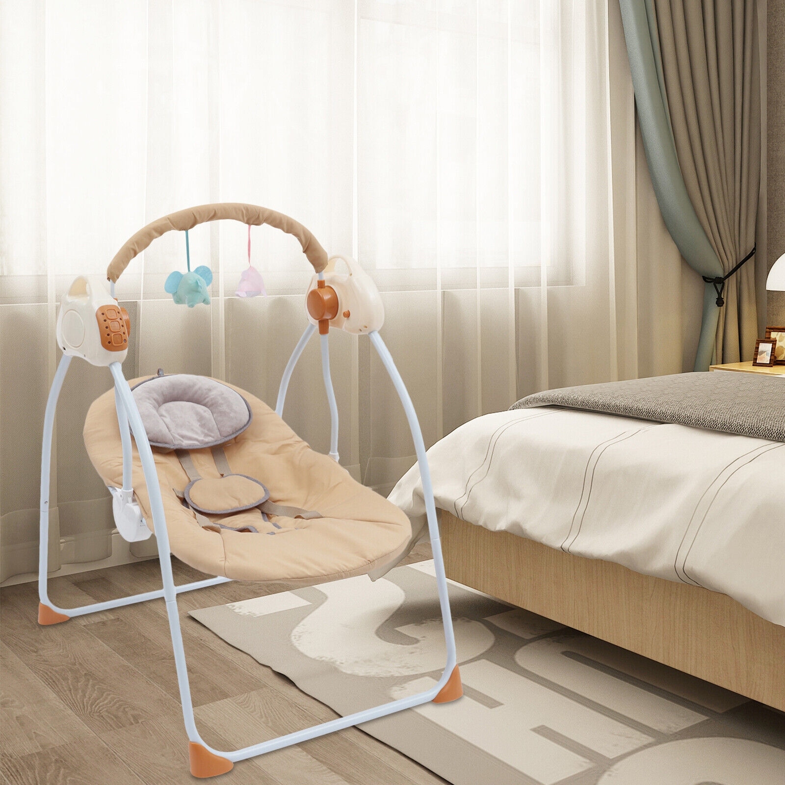 Lofn Electric Baby Bouncer Bluetooth Swing Chair Cradle Rocking Bassinet -  On Sale - Bed Bath & Beyond - 36742039