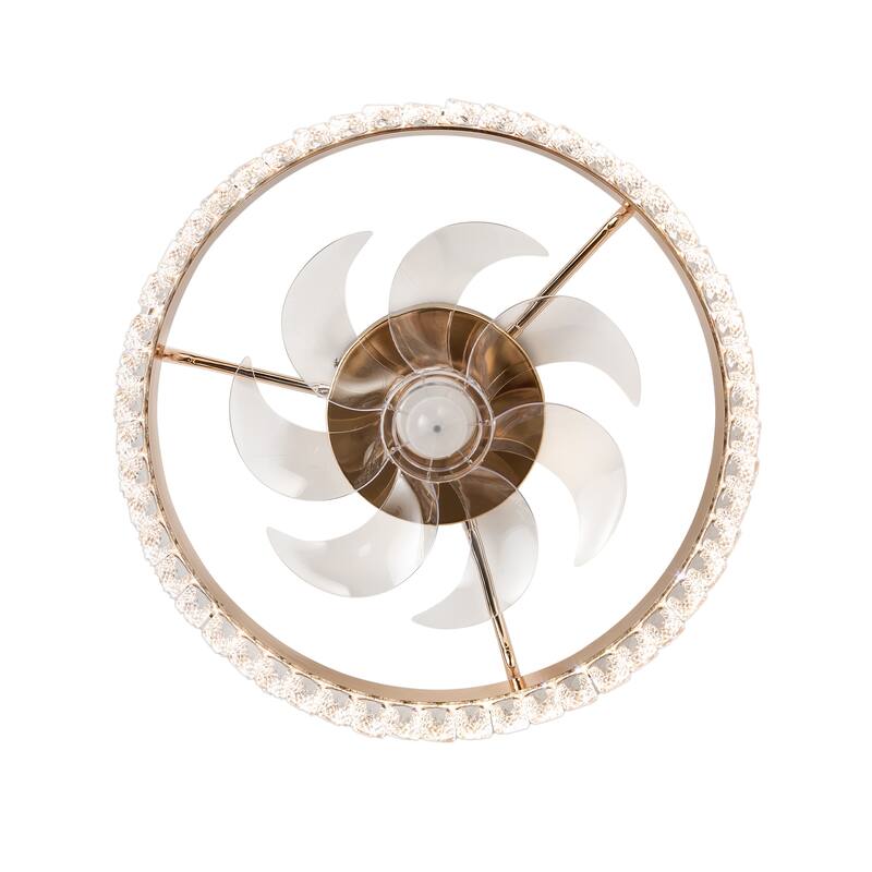 20-In LED Rosa Gold Chandelier Ceiling Fan with Light Remote(7-blade)