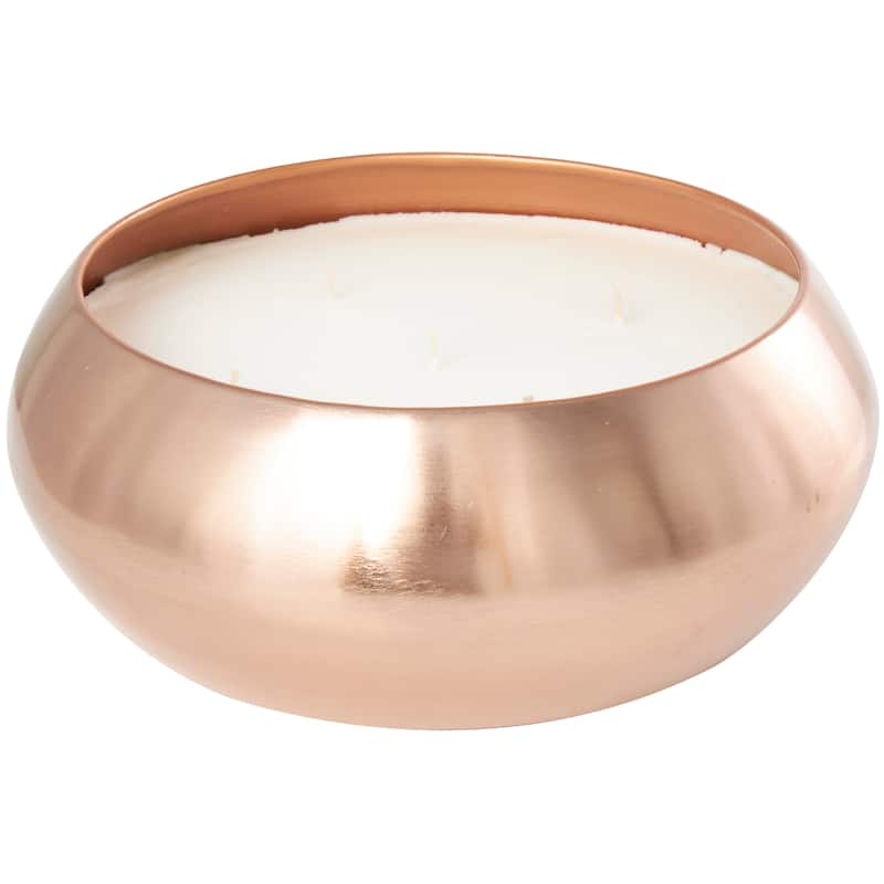 Copper Metal Tropical Breeze Scented Wide Wick Candle with White Wax