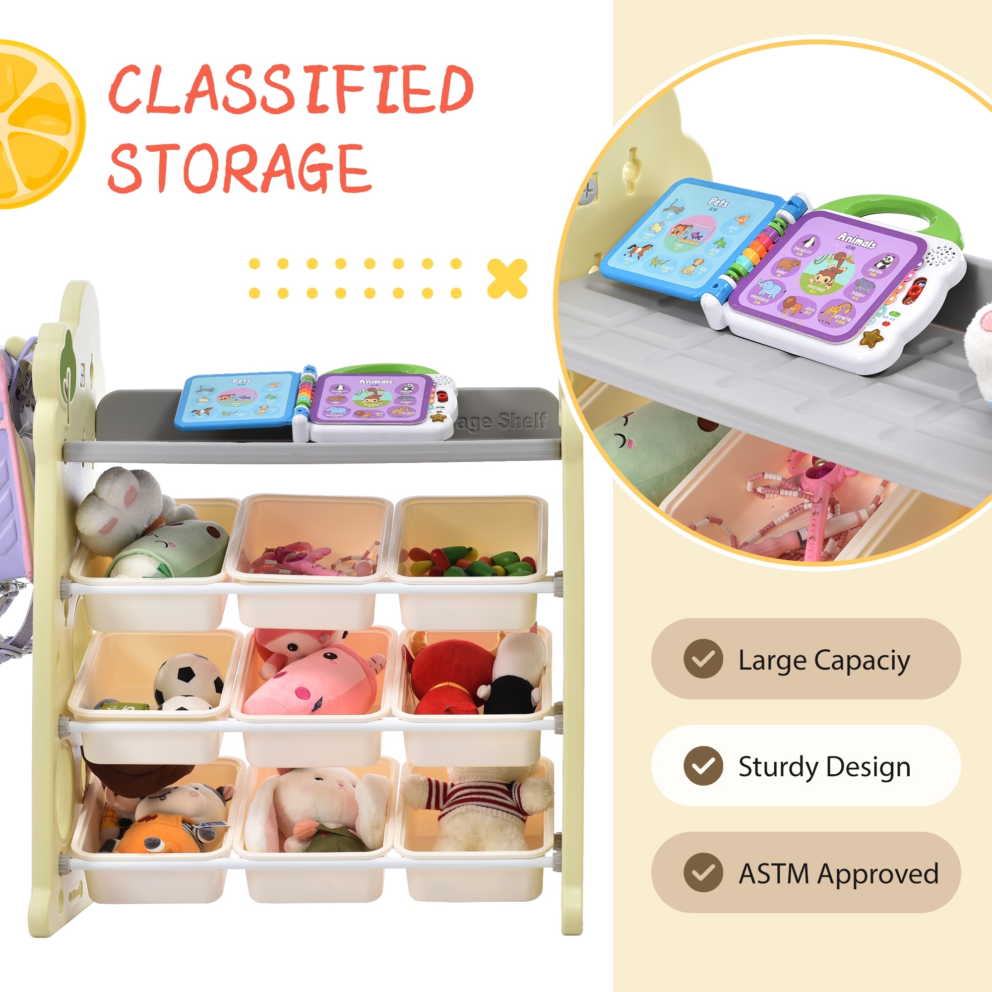 Toy storage rack with bins hotsell