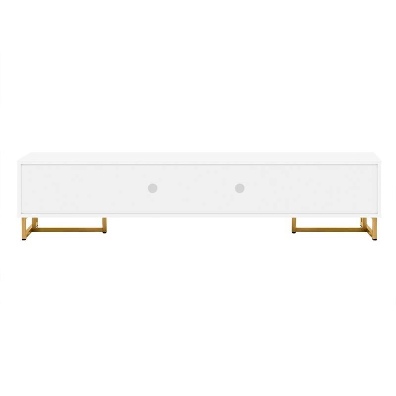 Modern TV Stand TV Console Table for 65+ Inch TV, T-shaped Metal Frame Media Cabinet Entertainment Center for Living Room